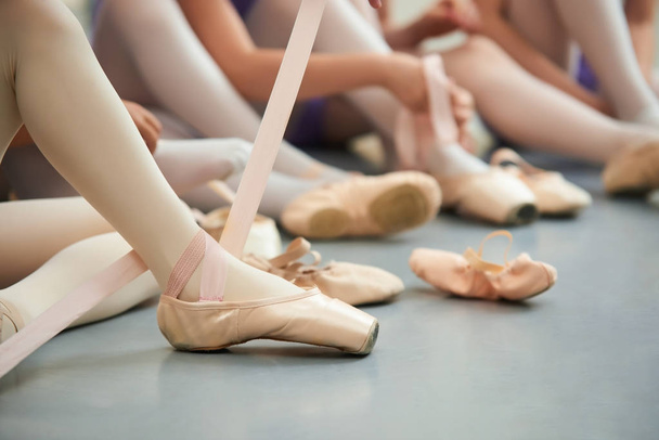 Koppelverkoop ballet slippers close up. - Foto, afbeelding