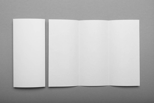 Z fold brochure mockup, white paper A4 mockup. - Fotoğraf, Görsel