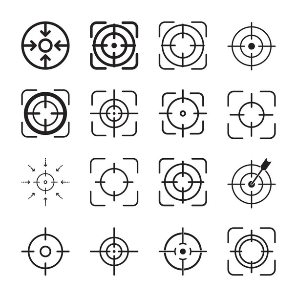 Ikona zaostření, ikona cíle, symbol čáry vektoru - Vektor, obrázek