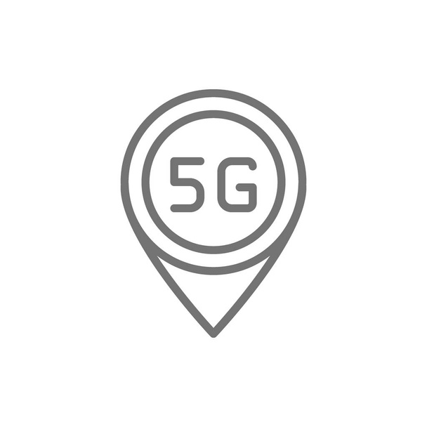 Вектор 5G значок розташування мережі Інтернет значок лінії
. - Вектор, зображення