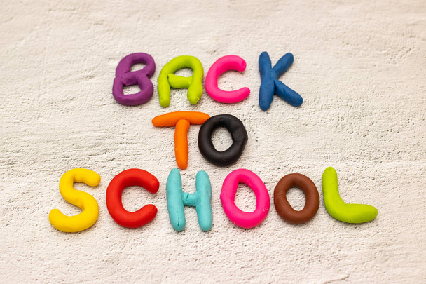 Colorful Back to school title on the table  - Foto, Bild