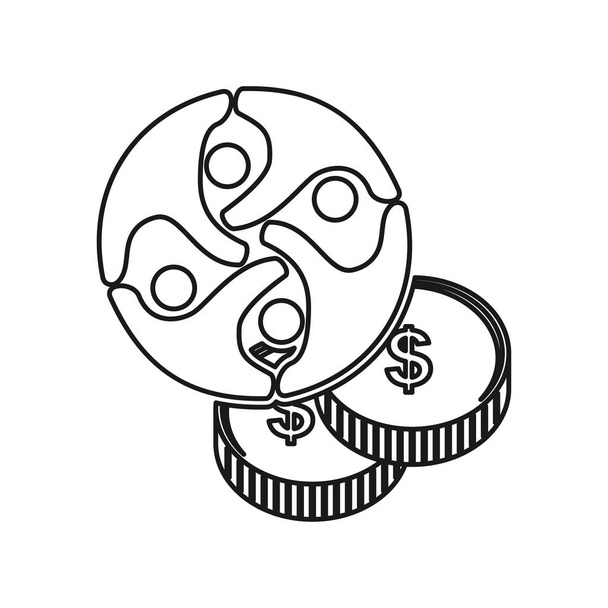 zásobní peníze lidé závazek Týmovost společné logo  - Vektor, obrázek