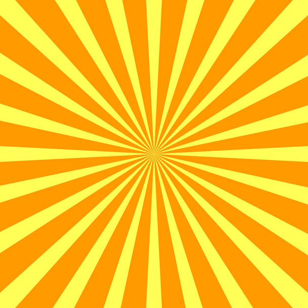 Gele radiale achtergrond, poster ontwerpsjabloon, vector illustratie - Vector, afbeelding