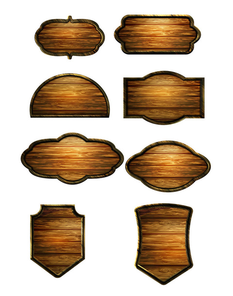 Vector ρεαλιστική απεικόνιση της ξύλινης πινακίδας - Διάνυσμα, εικόνα
