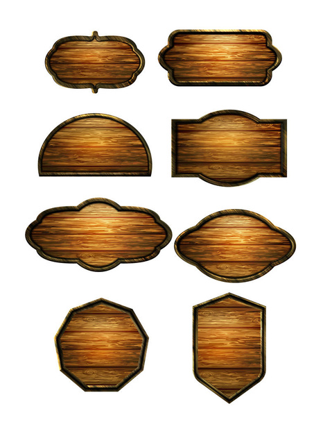 Vector realistic illustration of wooden signboard - Wektor, obraz