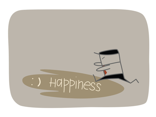 Empresario persiguiendo sombra de felicidad
 - Vector, imagen