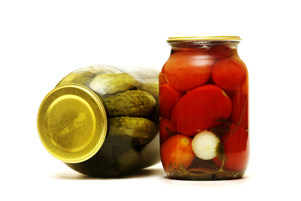 Two jars of salty vegetables - Foto, immagini