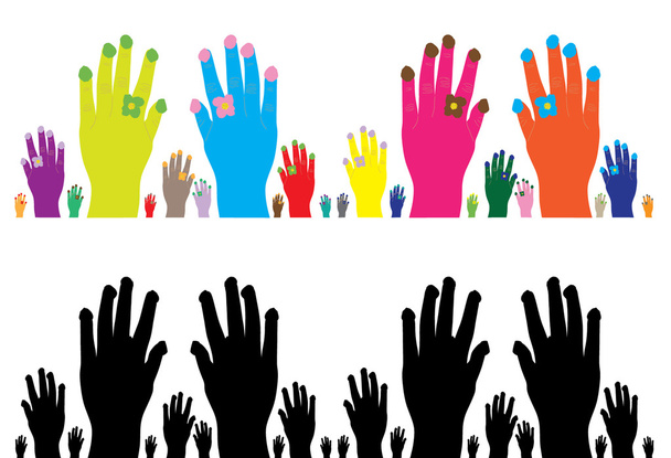 Hands symbol of diversity - Vector, Image