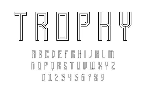 Jeu d'alphabets lettres et chiffres de police design abstrait moderne avec des lignes illustration vectorielle - Vecteur, image