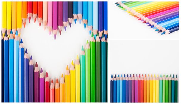 Crayons de couleur coeur et enveloppe
 - Photo, image