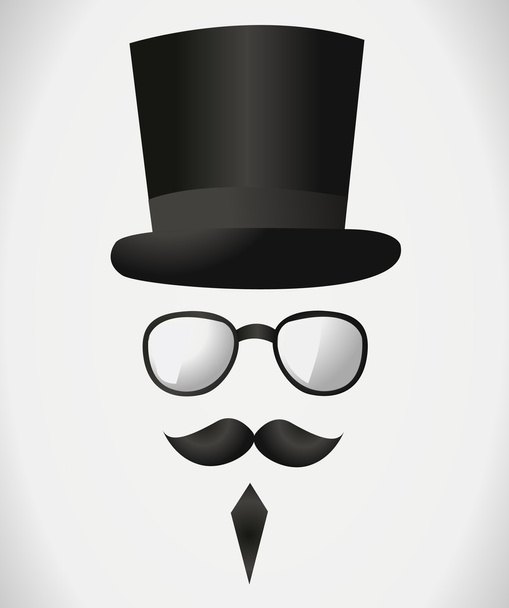 mustache hat glasses - Photo, image