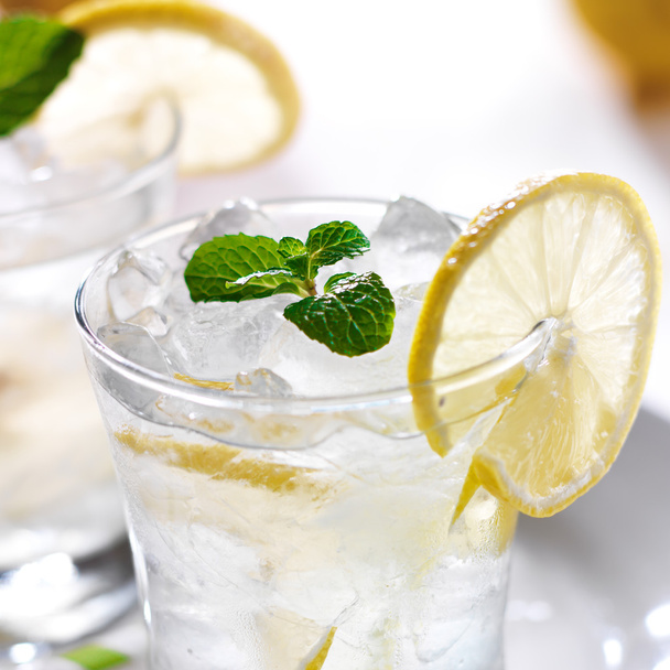 Lemonade with ice and mint - Photo, Image