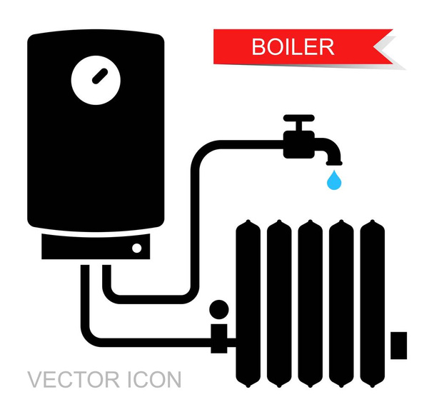 Boiler icons. Vector symbol of heating equipment. - Vector, Image