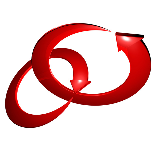 rote Pfeile Ring rotierend - Foto, Bild