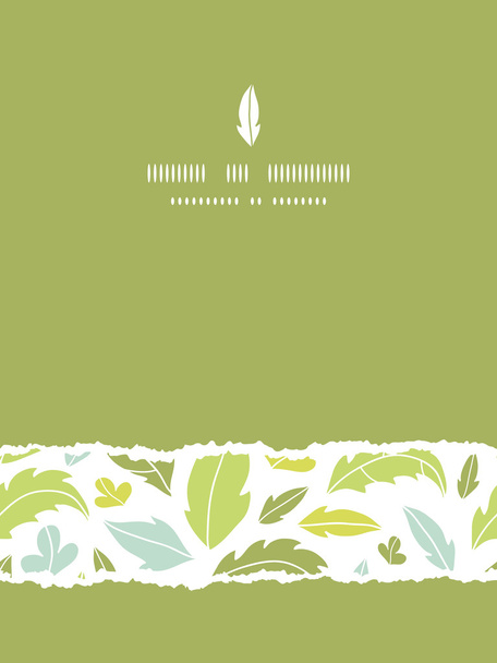 Leaves silhouettes vertical torn seamless pattern background - Vector, Imagen
