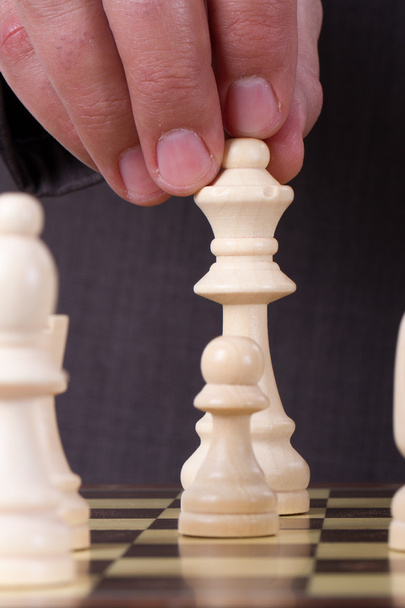 Businessman Playing Chess Game - Фото, зображення