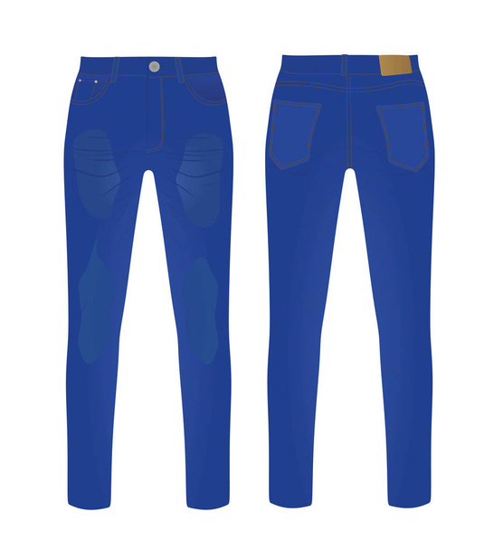Синие джинсовые штаны. векторная иллюстрация
 - Вектор,изображение