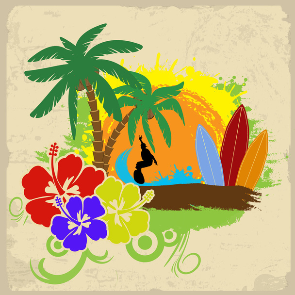 Tropical poster - Vector, Image