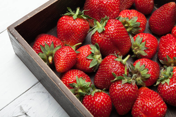 Red strawberry bowl dessert, juice garden juice berry. - Photo, Image