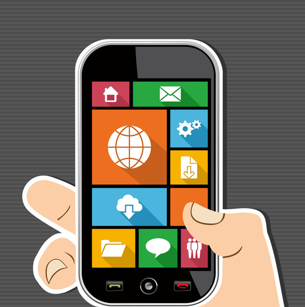 Interfaz de usuario de aplicaciones móviles Web coloridas iconos planos
. - Vector, imagen