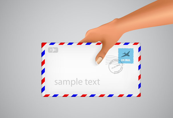 Hand holds the envelope - Vektor, obrázek