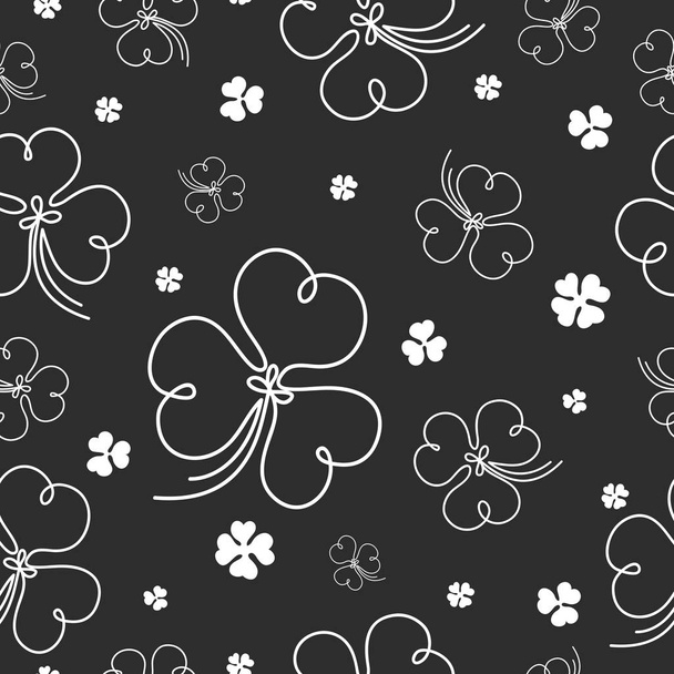 Seamless pattern for St. Patrick day with leaf clovers. - Вектор, зображення