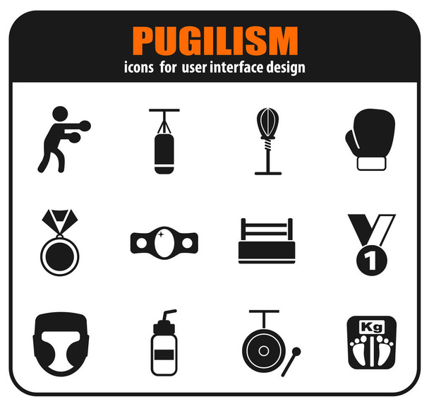 pugilism icon set - Vector, Image