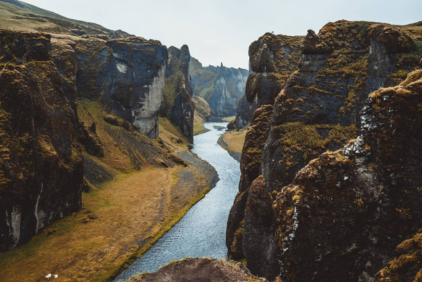 Unique landscape of Fjadrargljufur in Iceland. - Photo, Image