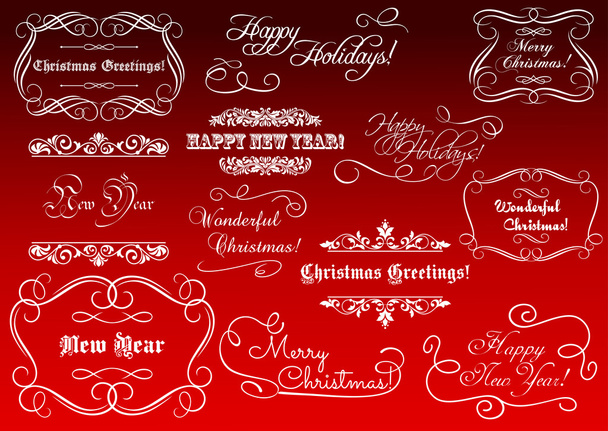 Elementos caligráficos para vacaciones de Navidad
 - Vector, Imagen