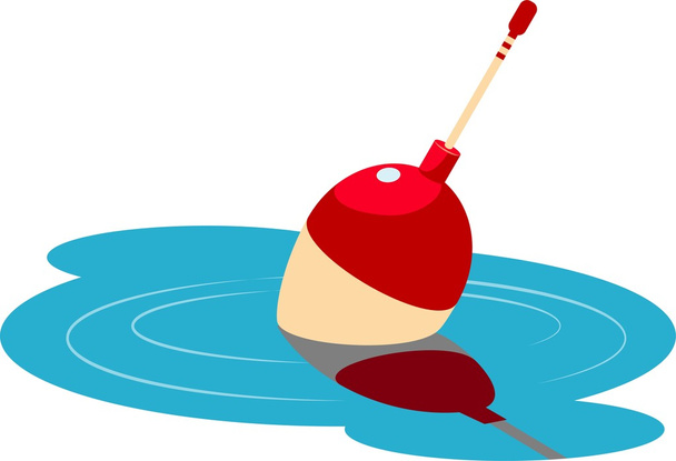 Fishing float floating in the water - Vector, Image