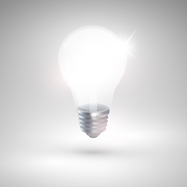 Vector realistic glowing light bulb. - Vetor, Imagem