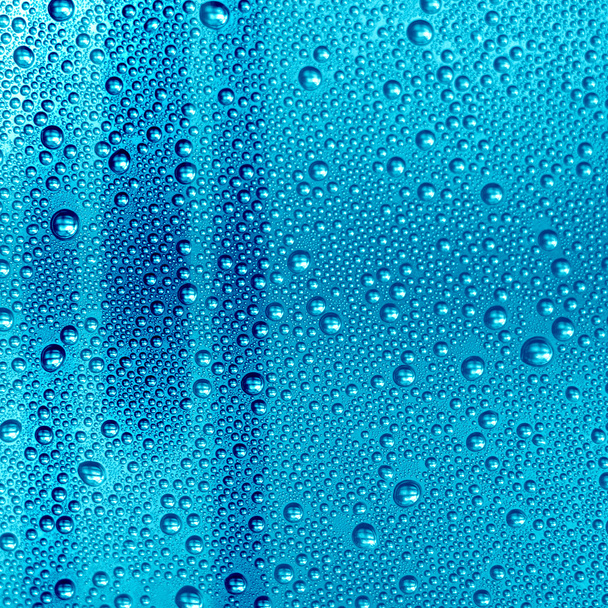Blue background with water drops texture - Photo, Image