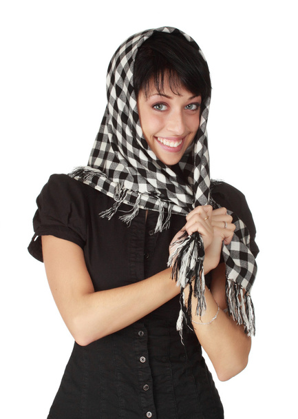 Cute woman with scarf - Zdjęcie, obraz