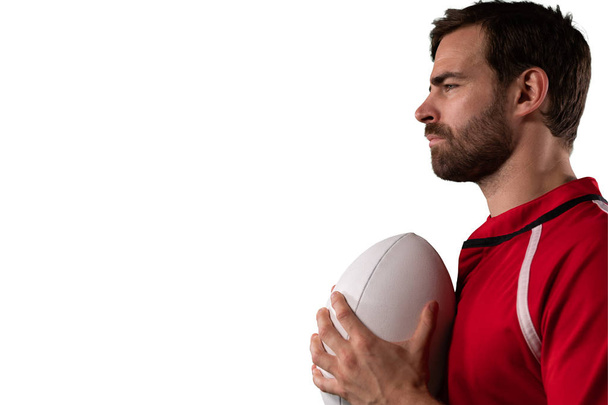 Tough rugby Player na białym tle - Zdjęcie, obraz