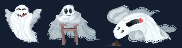 несколько мультяшных призраков яркие хорошие духи темные
 - Фото, изображение