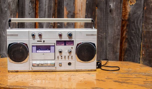 retro cassette player on the table - Photo, Image