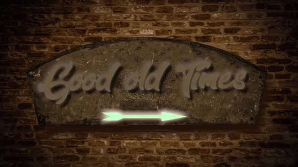 Straßenschild in die gute alte Zeit - Filmmaterial, Video
