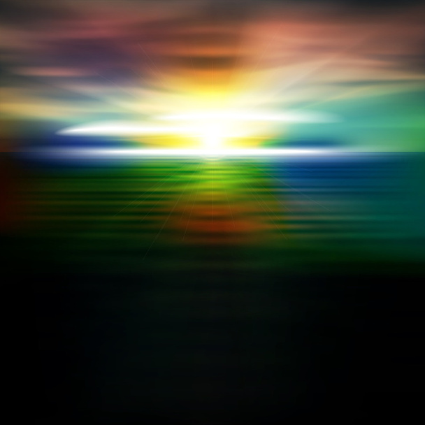 abstrakter Hintergrund mit Sonnenaufgang am Meer - Vektor, Bild