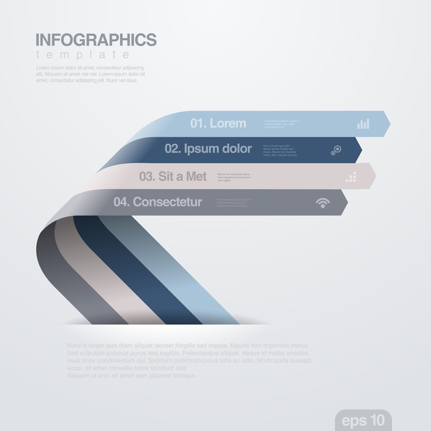 infographics vector design sablon. szalag nyilak. - Vektor, kép
