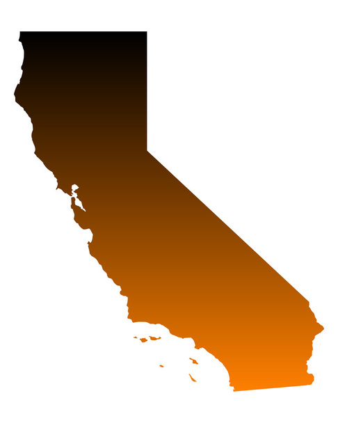 カリフォルニア州の地図 - ベクター画像