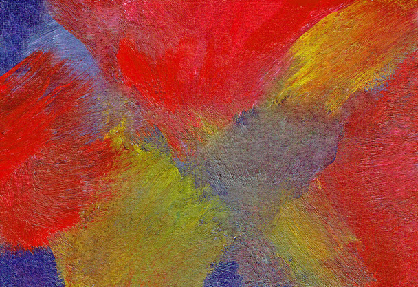 abstrakte Intensität, Malerei in den Farben rot, gelb und blau - Foto, Bild