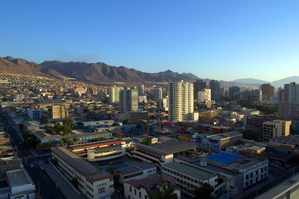 Emelkedett kilátás a városra Antofagasta, Chile - Fotó, kép