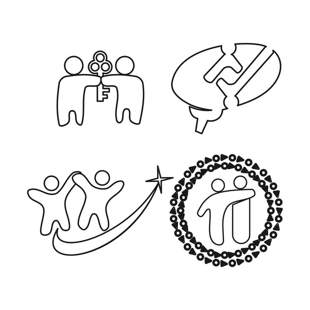 Key Brain Star Engagement Teamwork zusammen skizzieren Logo   - Vektor, Bild