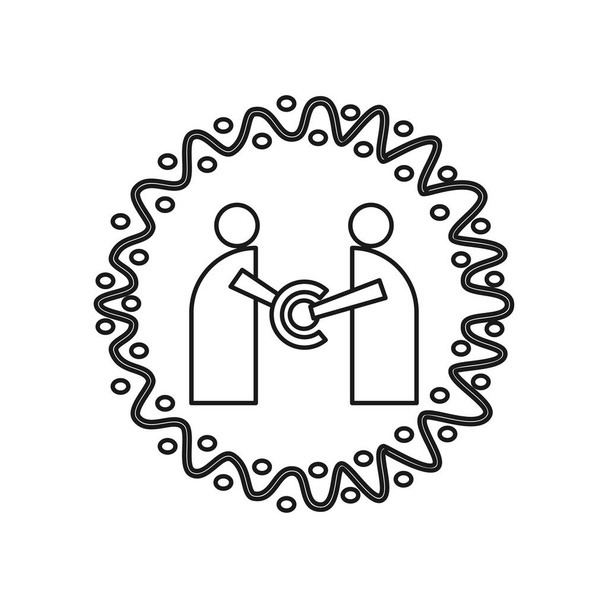 otočení kruhu závazek spolupráce týmoví práce s logem   - Vektor, obrázek