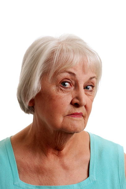 Elderly woman with blue top - Фото, изображение
