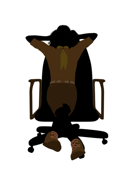 Girl Scout Sitting On A Chair Illustration Silho - Foto, Bild