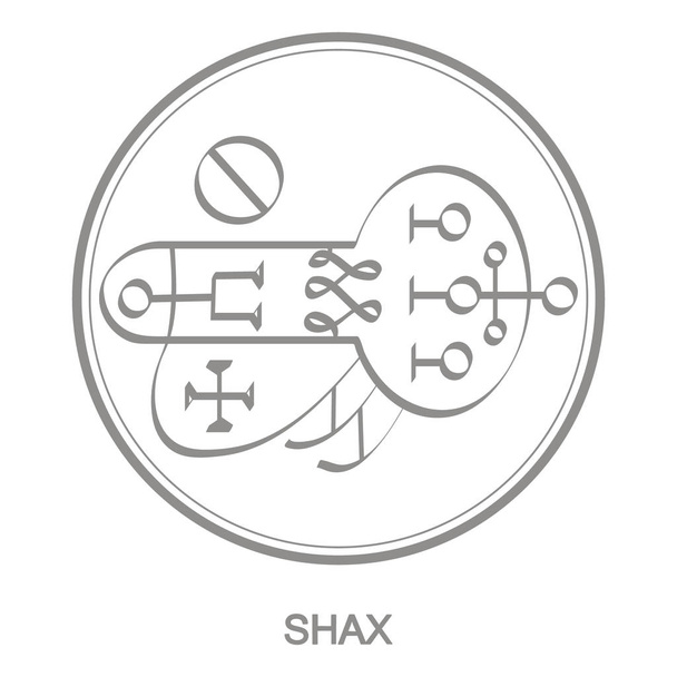 悪魔のシャックスのシンボルを持つベクトルアイコン。悪魔シャックスのシギル - ベクター画像