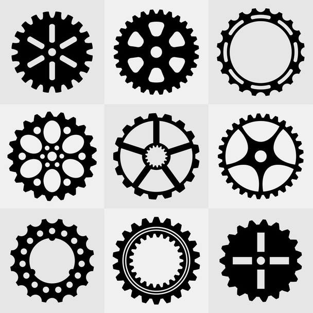 Set of gear wheels - Vector, Image