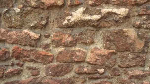 The ancient stone wall of the historic building - Felvétel, videó