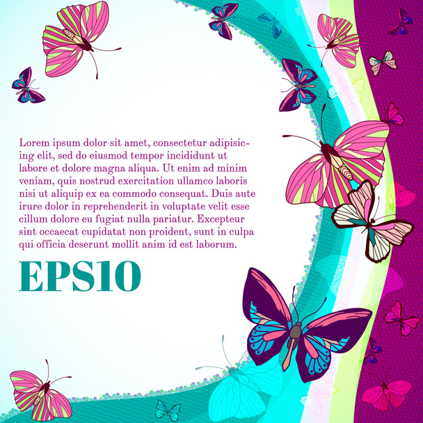 Colorful background with butterfly. Vector. - Вектор, зображення